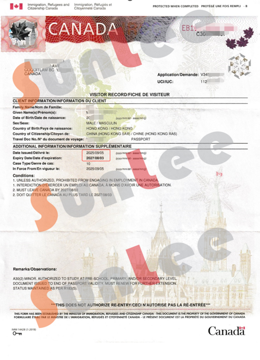 访客签证获批案例